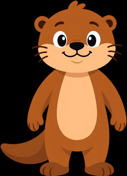 Flumbi, the otter mascot of the Flumbi learning app